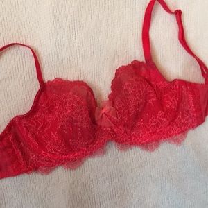 VS Red Lace Balconette Bra